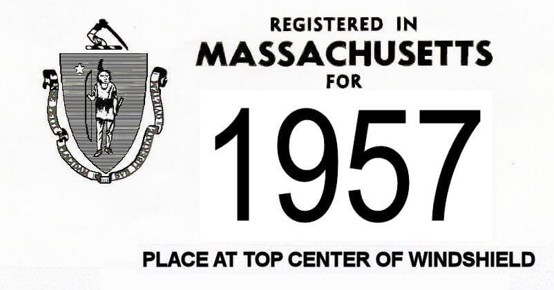 (image for) 1957 Massachusetts Registration Sticker